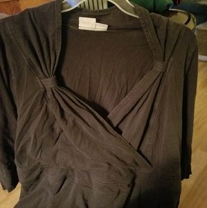 Custom made eShakti dress, long length, knit material, as is, faded navy color